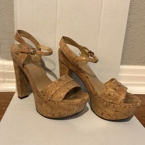 Stuart Weitzman Cork Platform Heels
